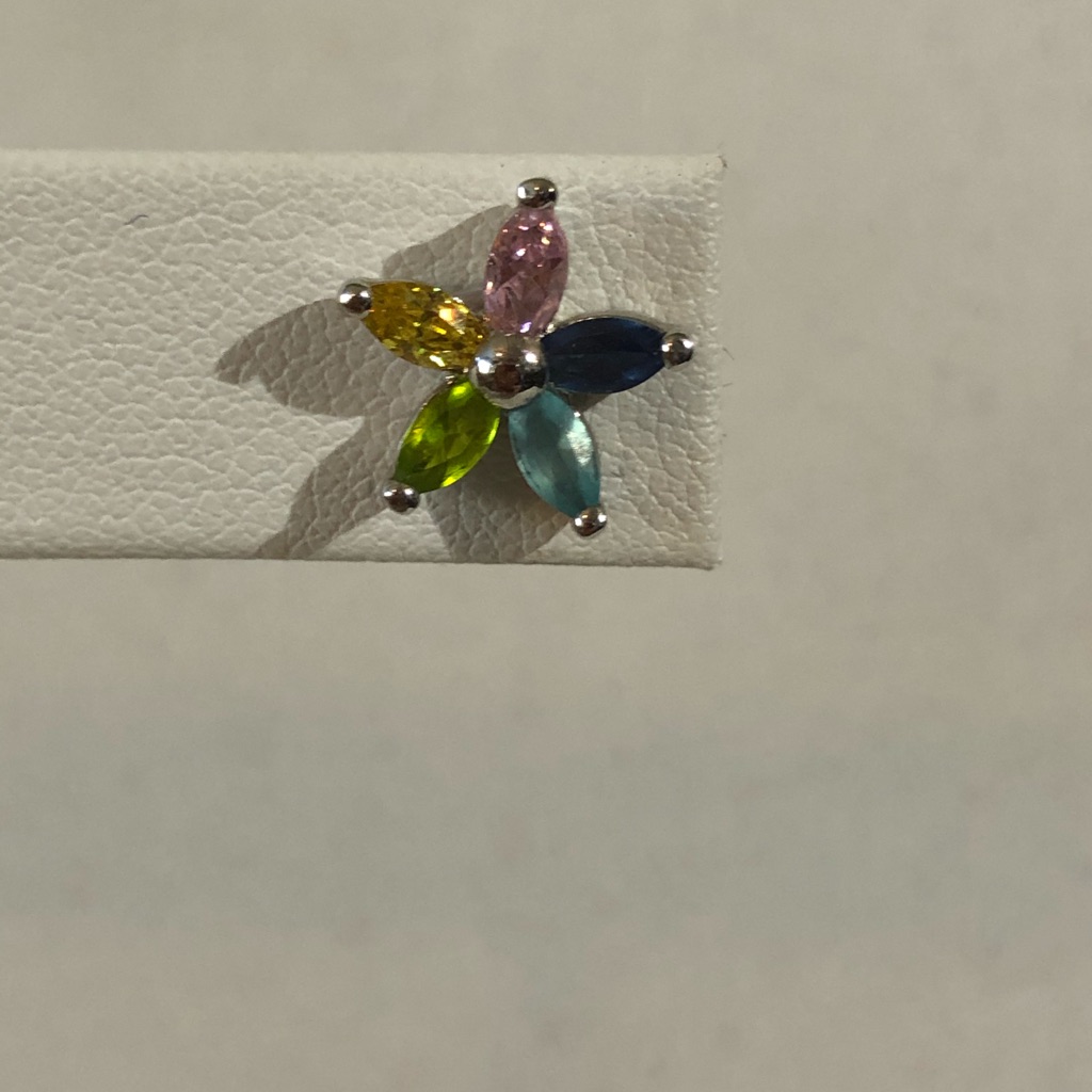 Multi Color Flower Stud Earrings